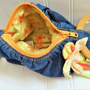 Gymboree flower denim purse bag tote